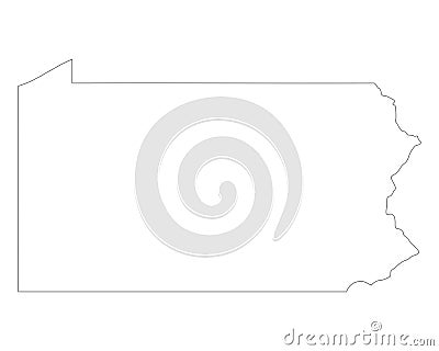 Map of Pennsylvania Vector Illustration