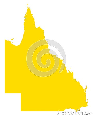 Map of Queensland Vector Illustration