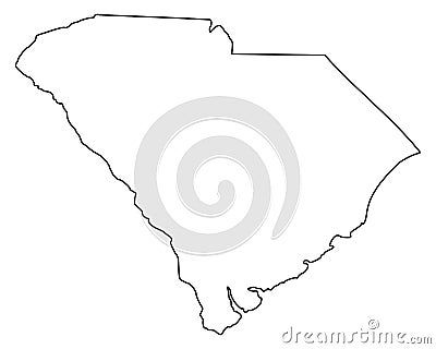 Map of South Carolina Vector Illustration