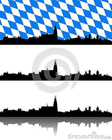 Silhouette of Regensburg, Bavaria Vector Illustration