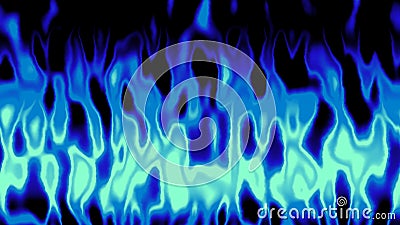 Detailed animation of blue turquoise flames in fire Stock Photo