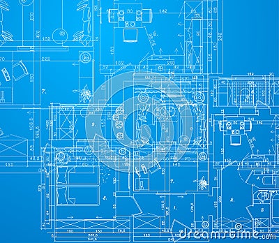 Detailed architectural plan Vector Illustration