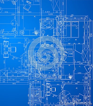 Detailed architectural plan Vector Illustration