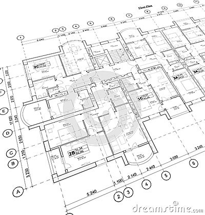 Detailed architectural plan, perspective view Stock Photo