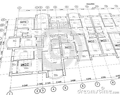 Detailed architectural plan, perspective view Stock Photo