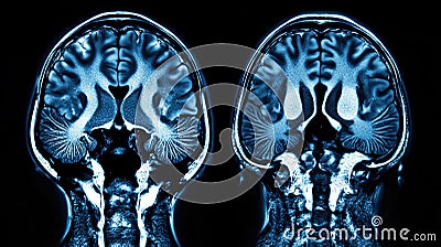 Detailed Brain Scan Comparison Showing Differences in Structure Stock Photo