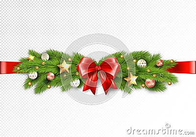 Detailed Christmas Garland Vector Illustration