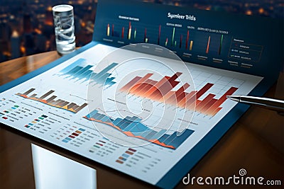 Detailed close up displays a survey spreadsheet filled with insightful responses Stock Photo