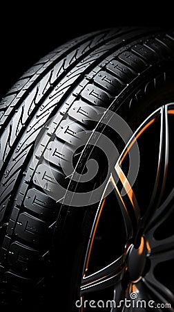 Detailed close up texture and pattern of a sleek car tire Stock Photo