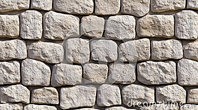 Detailed close-up view of a rustic stone wall texture, perfect for backgrounds and design elements This seamless pattern features Stock Photo