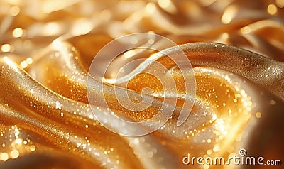 Detailed close-up view of a shiny gold surface. Stock Photo