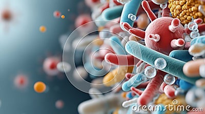 Detailed closeup of chromosome structure, exploring the building blocks of genetic inheritance and biological life Stock Photo
