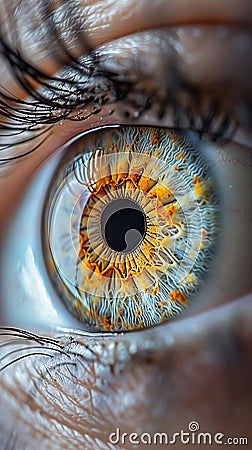 closeup of light brown eye cornea Stock Photo