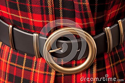 a detailed closeup of macDonald kilt, capturing intricate patterns and textures, Generative AI Stock Photo
