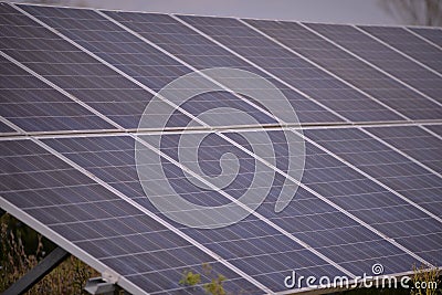 Detailed closeup solar panels - renewable, ecology concept Stock Photo