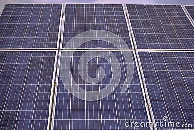 Detailed closeup solar panels - renewable energy, ecology concept Stock Photo