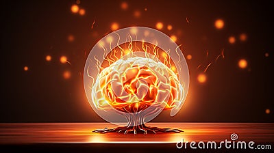 Detailed and colorful illustration depicting the complex structure and functions of the human brain Cartoon Illustration