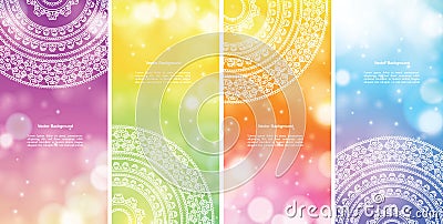 Colour Mandala Banners Vector Illustration