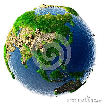 Detailed concept nature of the Earth in miniature Stock Photo