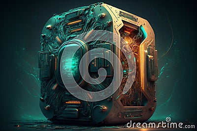 Detailed 3D cube, detailed image, abstract art with Generative AI technology Stock Photo