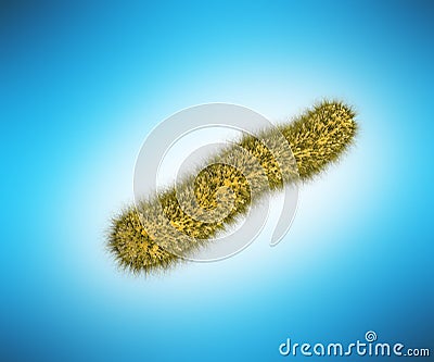 Detailed 3d medical illustration of virusesm bacteria on blue ba Cartoon Illustration