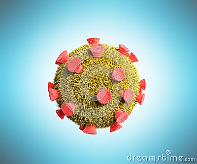 Detailed 3d medical illustration of virusesm bacteria o Cartoon Illustration