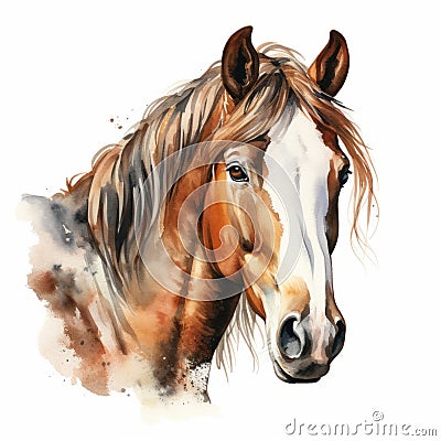 Detailed Dappled Horse Watercolor Clipart For Digital Painting And Paper Crafting Cartoon Illustration