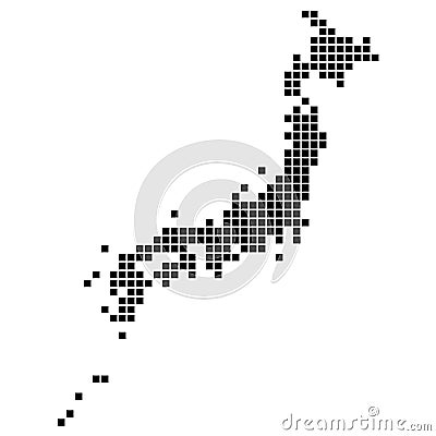 Dotted map of Japan Vector Illustration