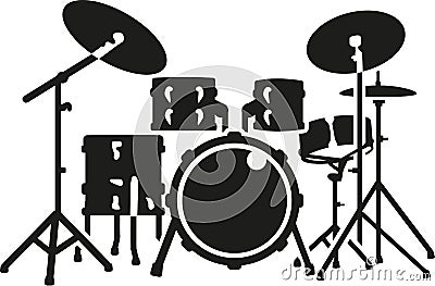 Detailed drum set Vector Illustration