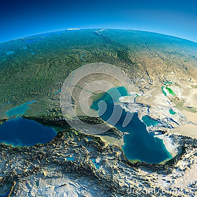 Detailed Earth. Caucasus Stock Photo