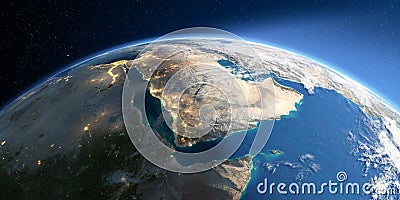 Detailed Earth. Saudi Arabia Stock Photo