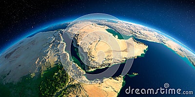 Detailed Earth. Saudi Arabia Stock Photo