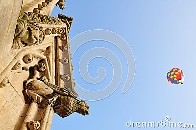 Stone gargoyle & water spout, University Church of St. Mary The Virgin, Oxford Stock Photo