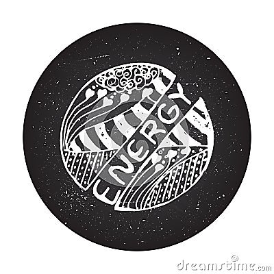 Detailed hand drawn zentangle logo Vector Illustration