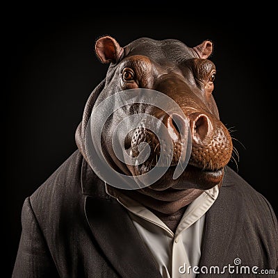 Detailed Hippopotamus Head In Schlieren Photography Style Stock Photo