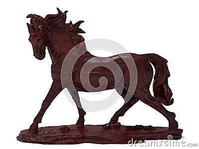 Detailed horse wooden sculpture Cartoon Illustration