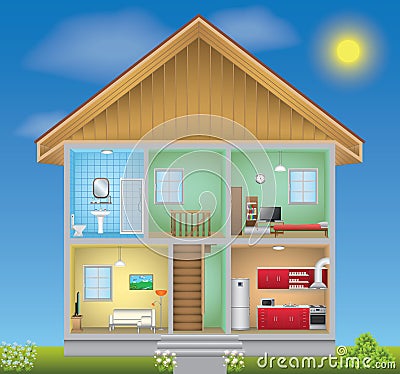 Detailed house interior Stock Photo