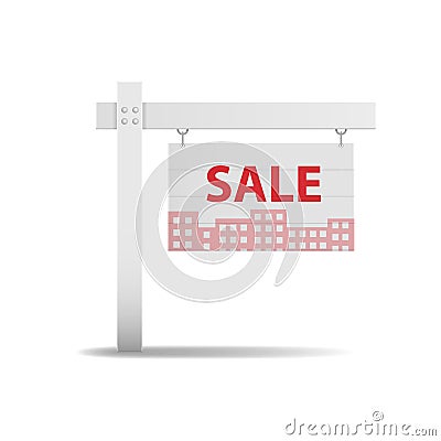 Detailed illustration blank real estate. depicting silhouette of city, houses Vector Illustration