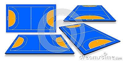 Detailed illustration of a handball field, cort with perspective, eps10 vector Vector Illustration
