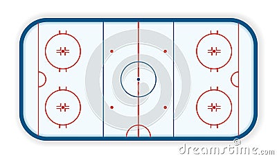Detailed illustration of a icehockey rink, field, court, eps10 vector Vector Illustration