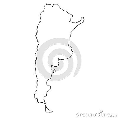 Argentina Outlline Map. Stock Photo