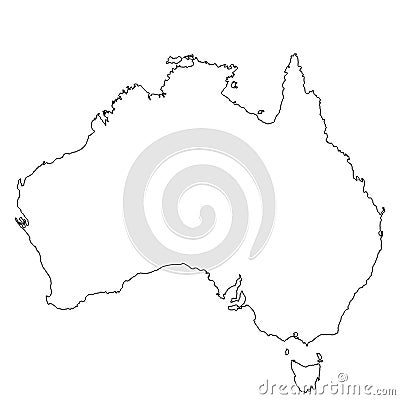 Australia Outlline Map. Stock Photo