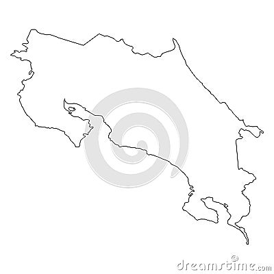 Costa Rica Outlline Map. Stock Photo