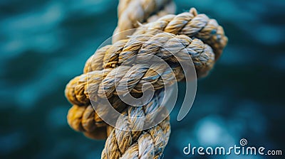 Close-Up of Rope With Water in Background Stock Photo