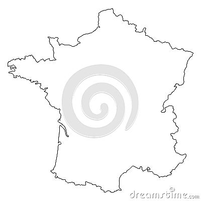 France Outlline Map. Stock Photo