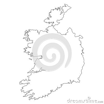 Ireland Outlline Map. Stock Photo