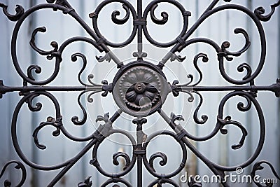 detailed image of an iron ornamental gate Stock Photo