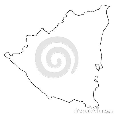 Nicaragua Outlline Map. Stock Photo