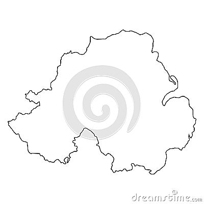 Northern Ireland Outlline Map. Stock Photo