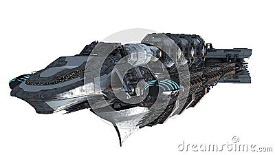 Detailed interstellar spaceship Cartoon Illustration